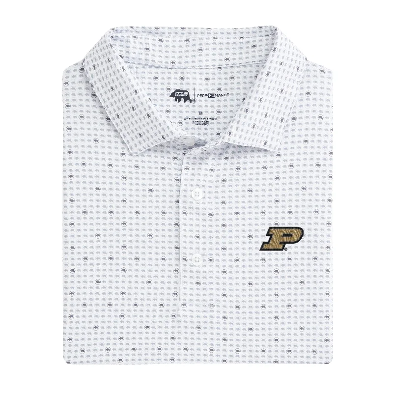 men's tennis polo shirts-Purdue Tour Logo Printed Performance Polo