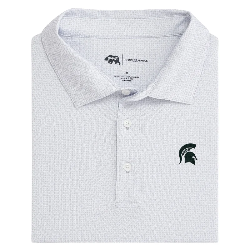 men's party polo shirts-Michigan State Range Printed Performance Polo