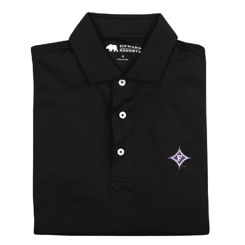 men's contrast collar polo shirts-Solid Furman Performance Polo