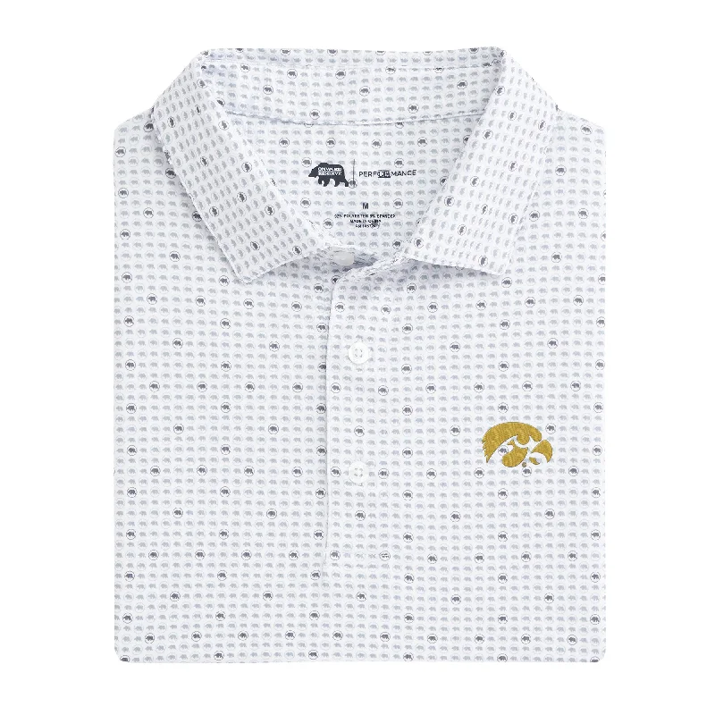 men's dressy polo shirts-Iowa Tour Logo Printed Performance Polo