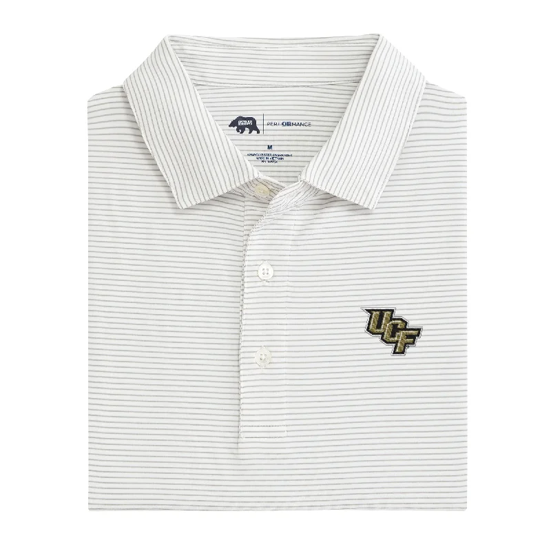 men's athletic polo shirts-Birdie Stripe UCF Performance Polo