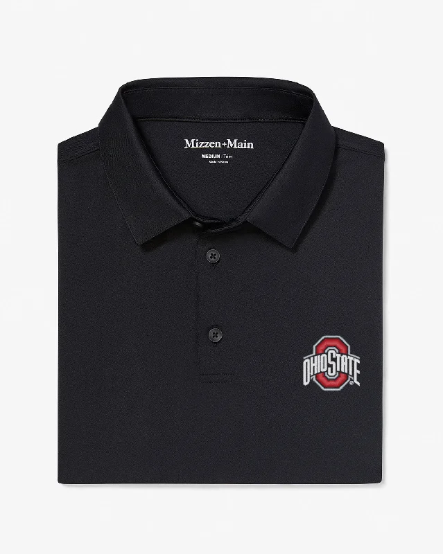 men's cotton polo shirts-Black Solid