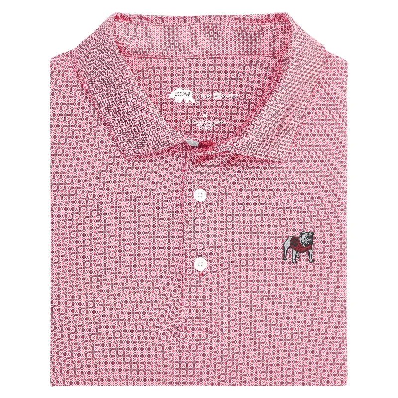 men's comfortable polo shirts-Standing Bulldog Range Printed Performance Polo