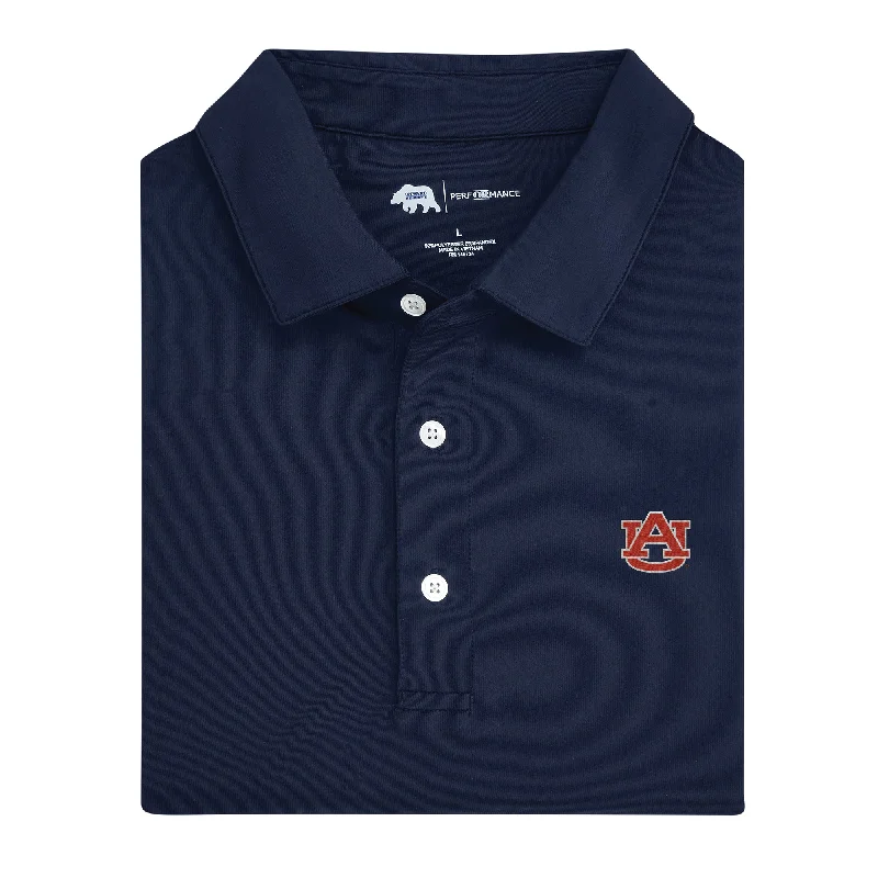 men's retro polo shirts-Solid Auburn Performance Polo