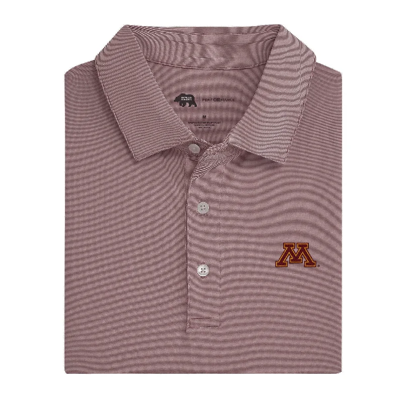 men's lightweight cotton polo shirts-Hairline Stripe Minnesota Performance Polo