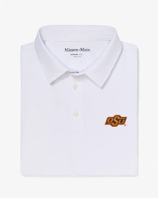 men's moisture-wicking polo shirts-White Solid