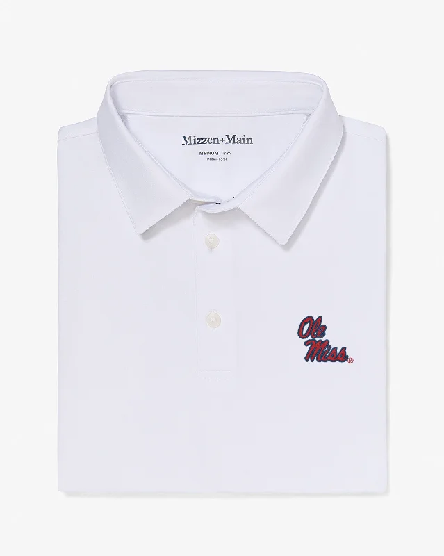 men's office polo shirts-White Solid