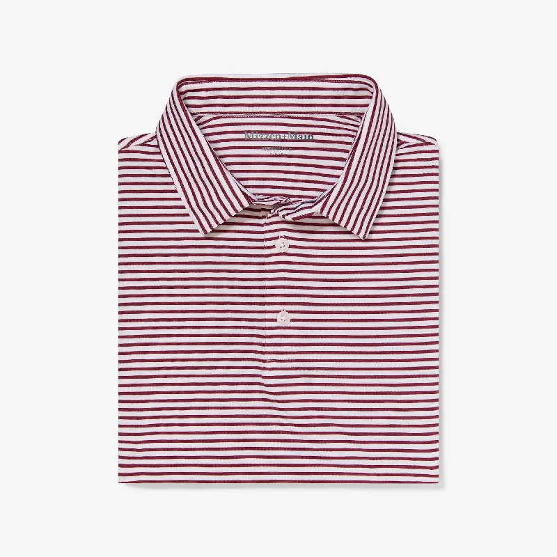 men's two-tone polo shirts-Maroon Stripe