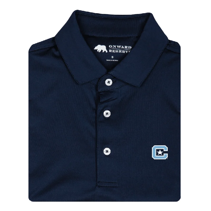 men's printed polo shirts-The Citadel Solid Performance Polo