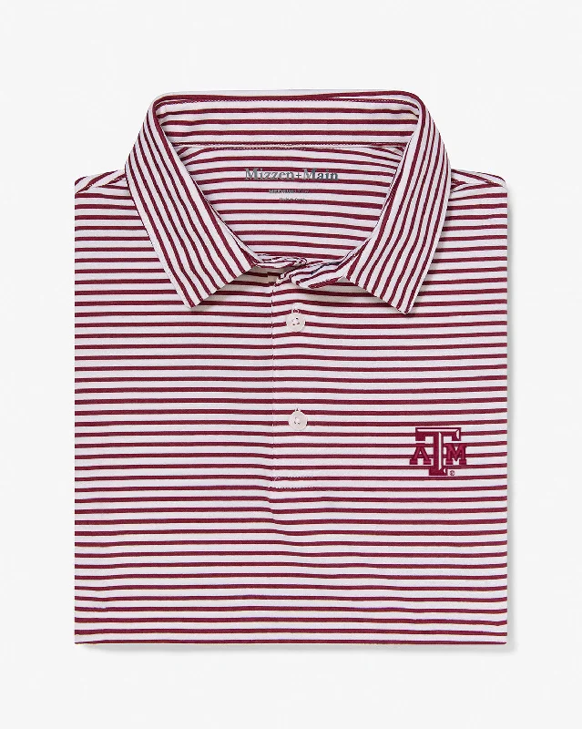 men's bold polo shirts-Maroon Stripe