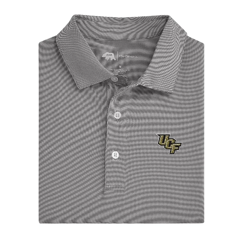 men's quick-dry polo shirts-Hairline Stripe UCF Performance Polo