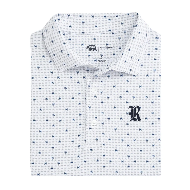 men's relaxed fit polo shirts-Rice Tour Logo Printed Performance Polo