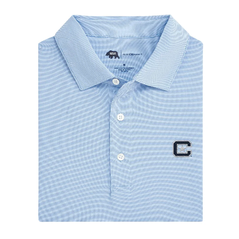 men's color block polo shirts-The Citadel Hairline Stripe Performance Polo