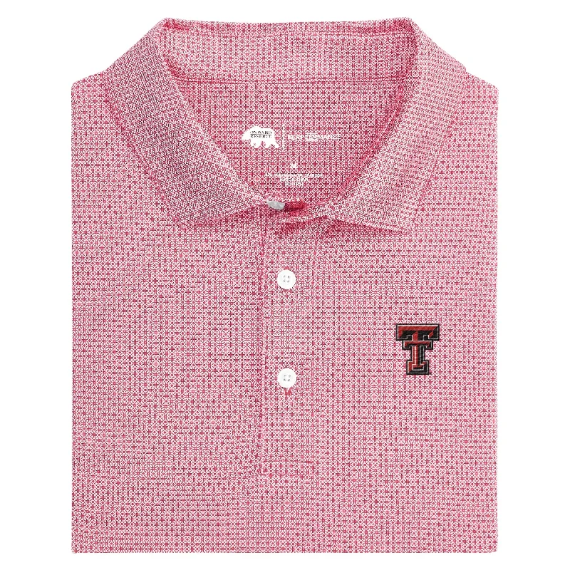 men's sustainable polo shirts-Texas Tech Range Printed Performance Polo