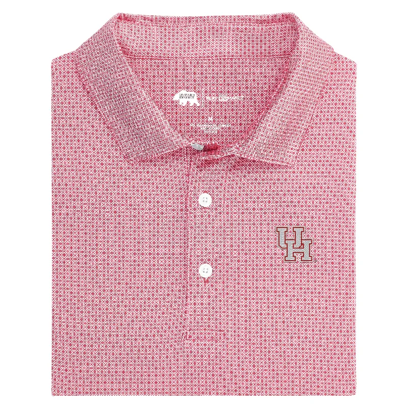 men's cotton polo shirts-Houston Range Printed Performance Polo