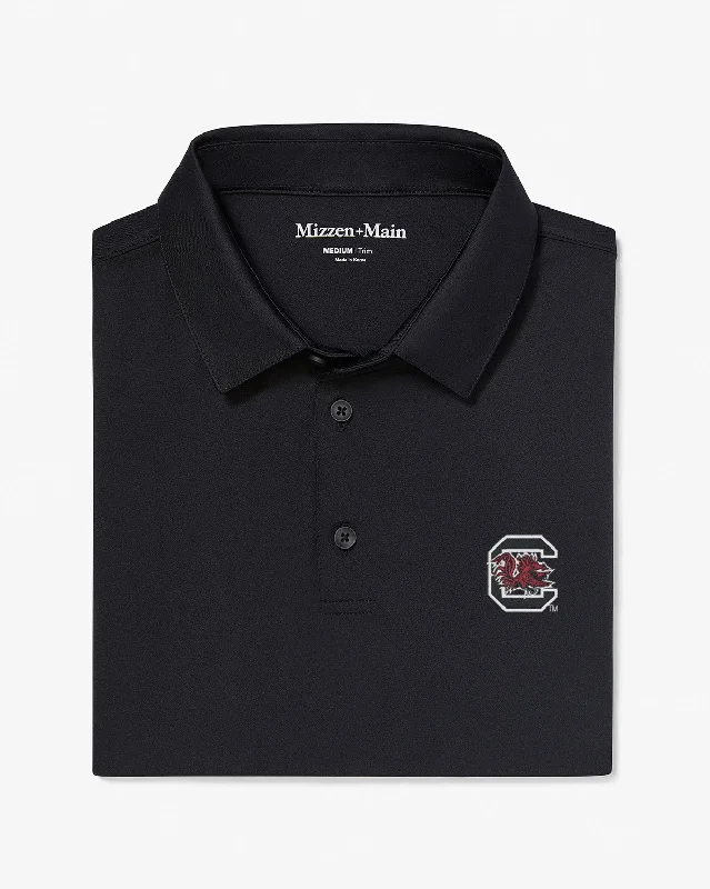 men's outdoor polo shirts-Black Solid