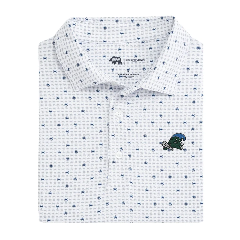 men's essential polo shirts-Tulane Tour Logo Printed Performance Polo