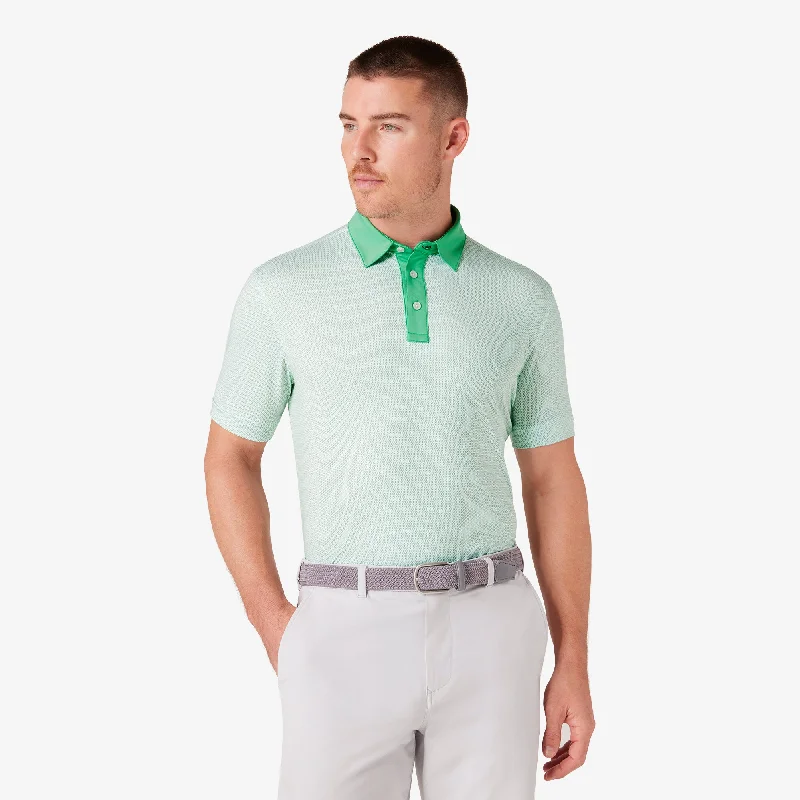 men's classic fit polo shirts-Lime Triangle Geo