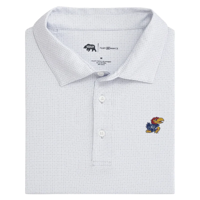 men's cool polo shirts-Kansas Range Printed Performance Polo