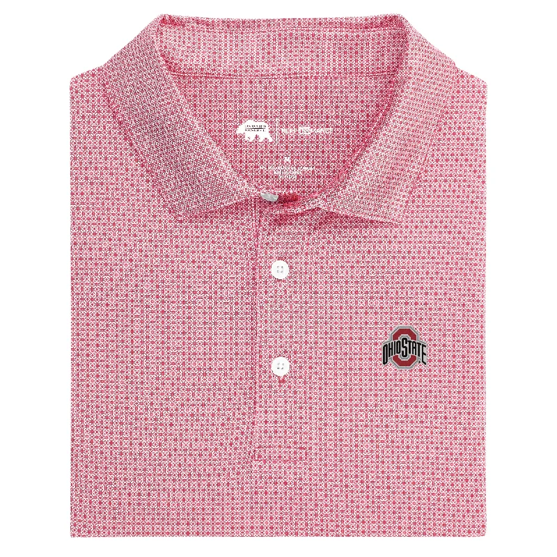 men's pique polo shirts-Ohio State Range Printed Performance Polo