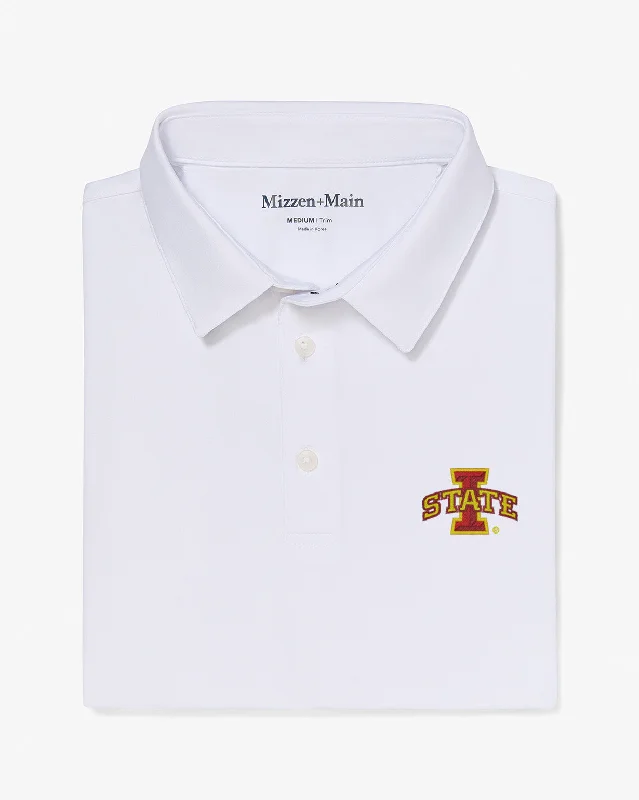 men's travel polo shirts-White Solid