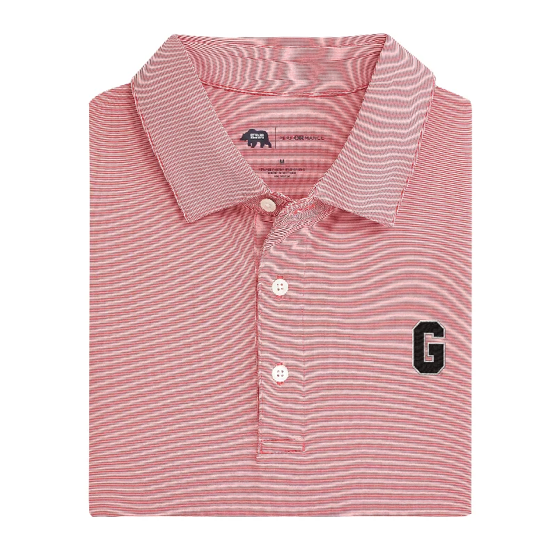 men's relaxed fit polo shirts-Vintage G Hairline Stripe Performance Polo