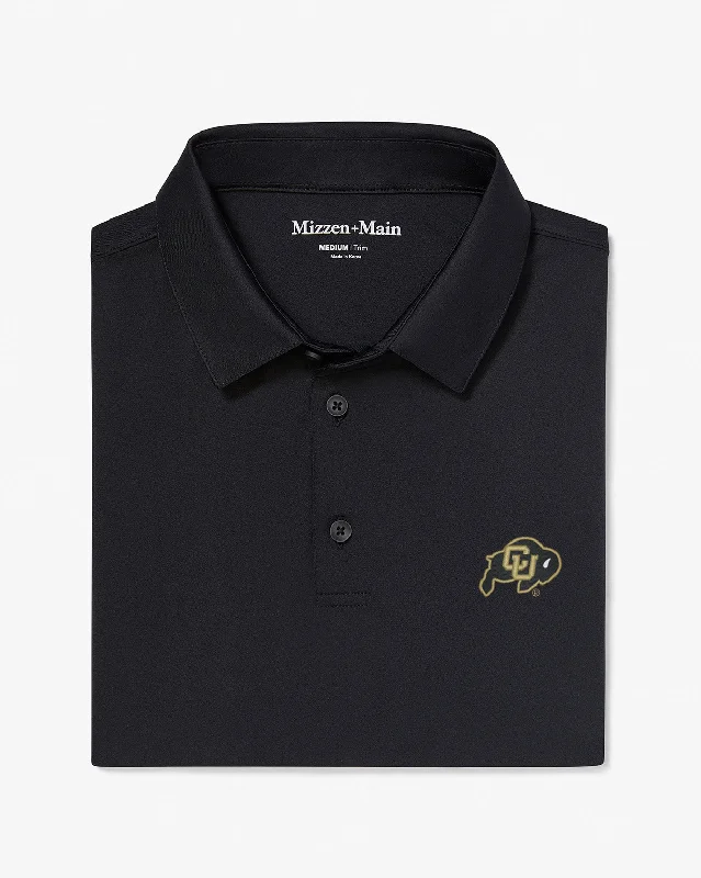 men's loungewear polo shirts-Black Solid