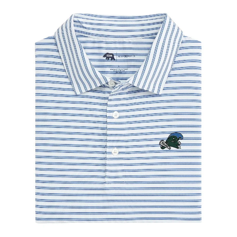 men's bestselling polo shirts-Wedge Stripe Tulane Performance Polo