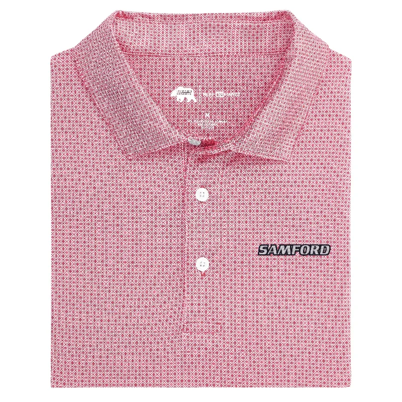 men's vacation polo shirts-Samford Range Printed Performance Polo