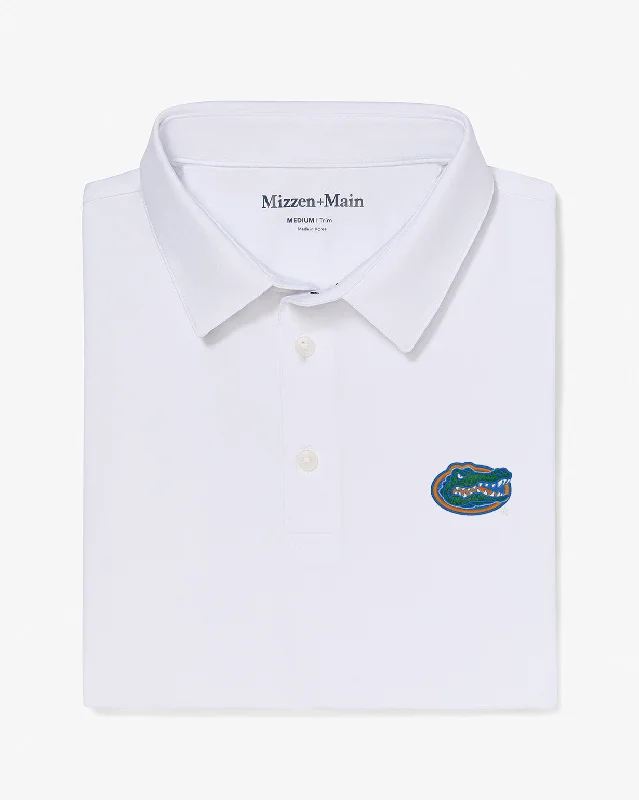 men's relaxed fit polo shirts-White Solid