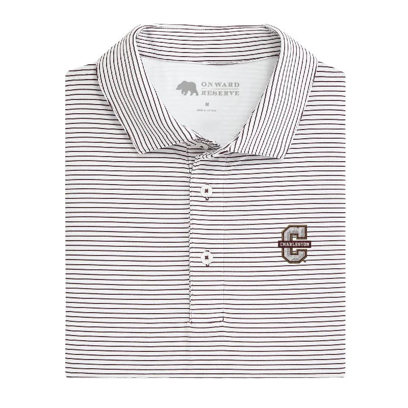 men's easy-care polo shirts-Birdie Stripe College Of Charleston Performance Polo