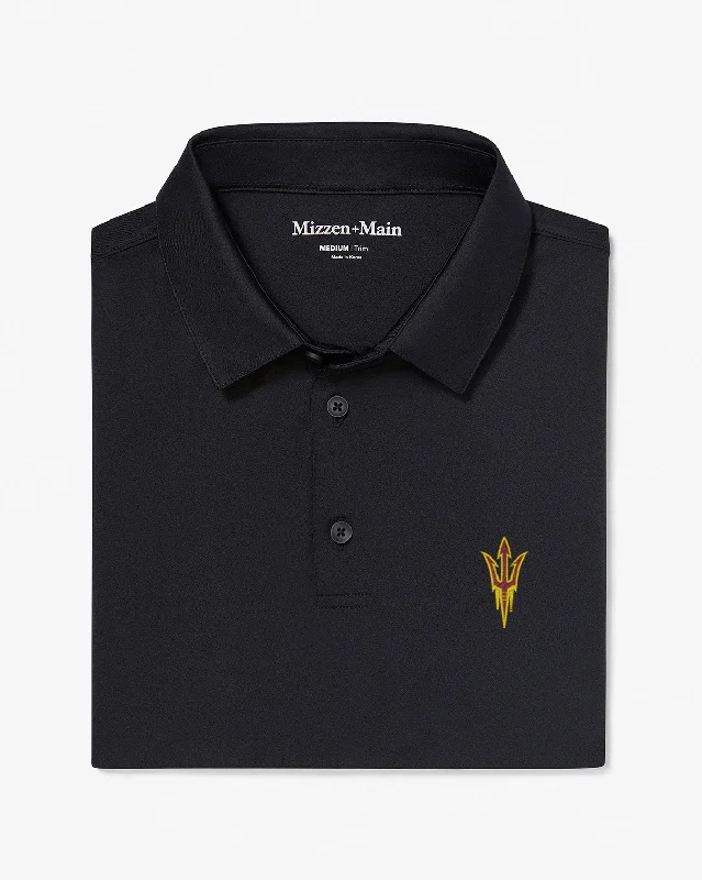 men's everyday polo shirts-Black Solid