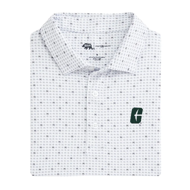 men's casual polo shirts-UNC Charlotte Tour Logo Printed Performance Polo