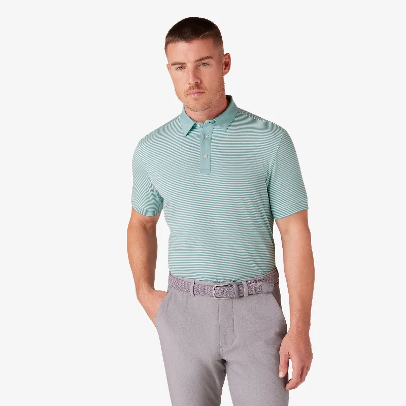 men's quick-dry polo shirts-Nile Blue Stripe