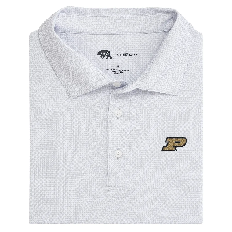 men's work polo shirts-Purdue Range Printed Performance Polo