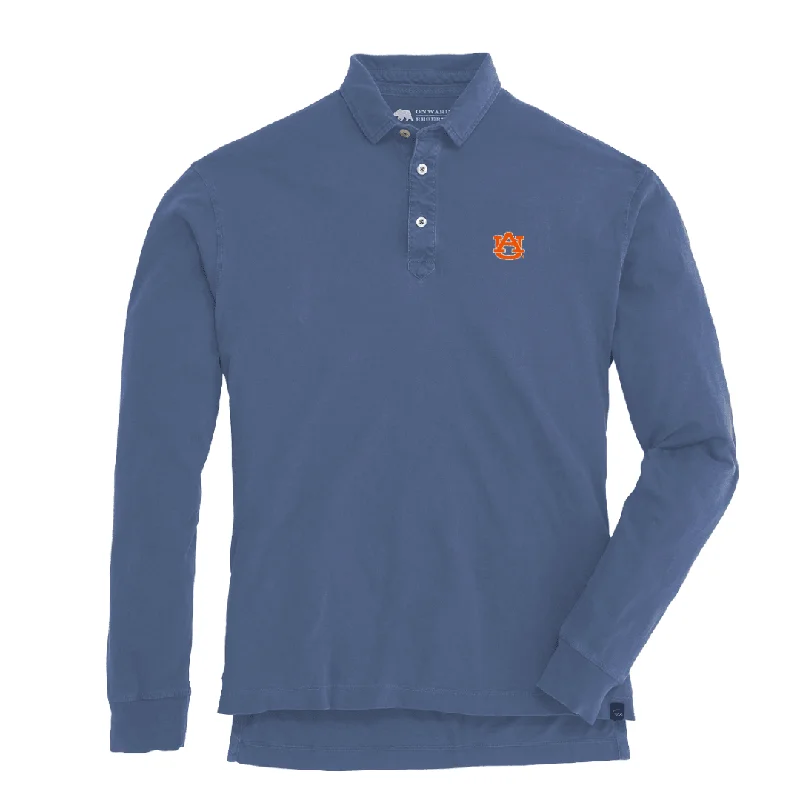 men's outdoor polo shirts-Auburn Perry Long Sleeve Polo