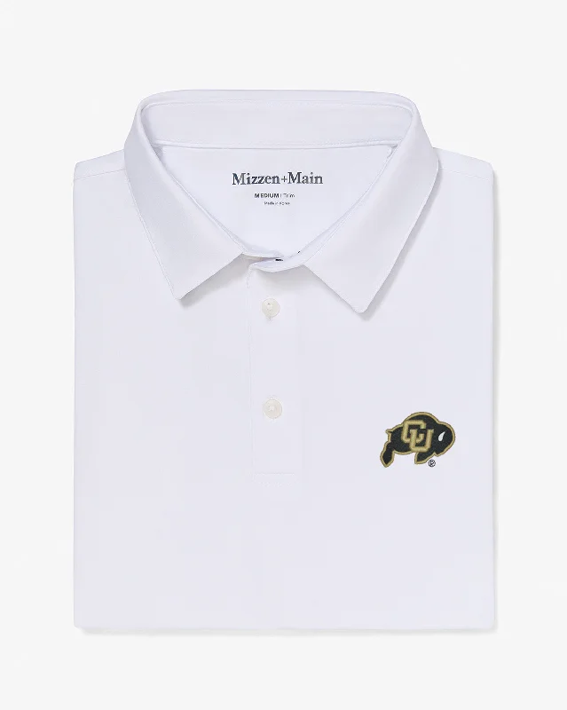 men's evening polo shirts-White Solid