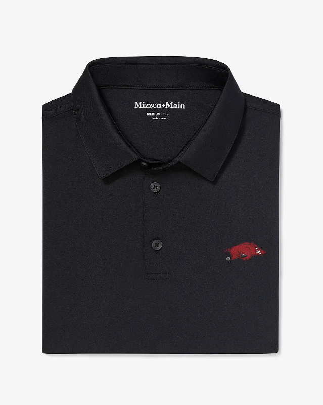 men's sustainable polo shirts-Black Solid