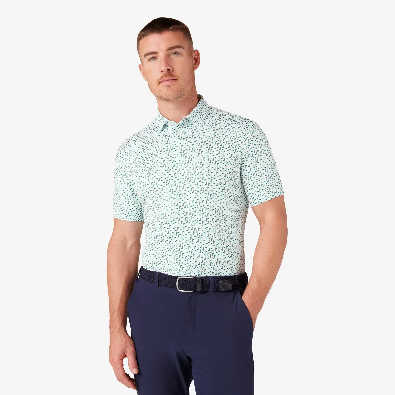 men's classic polo shirts-Par Four Print