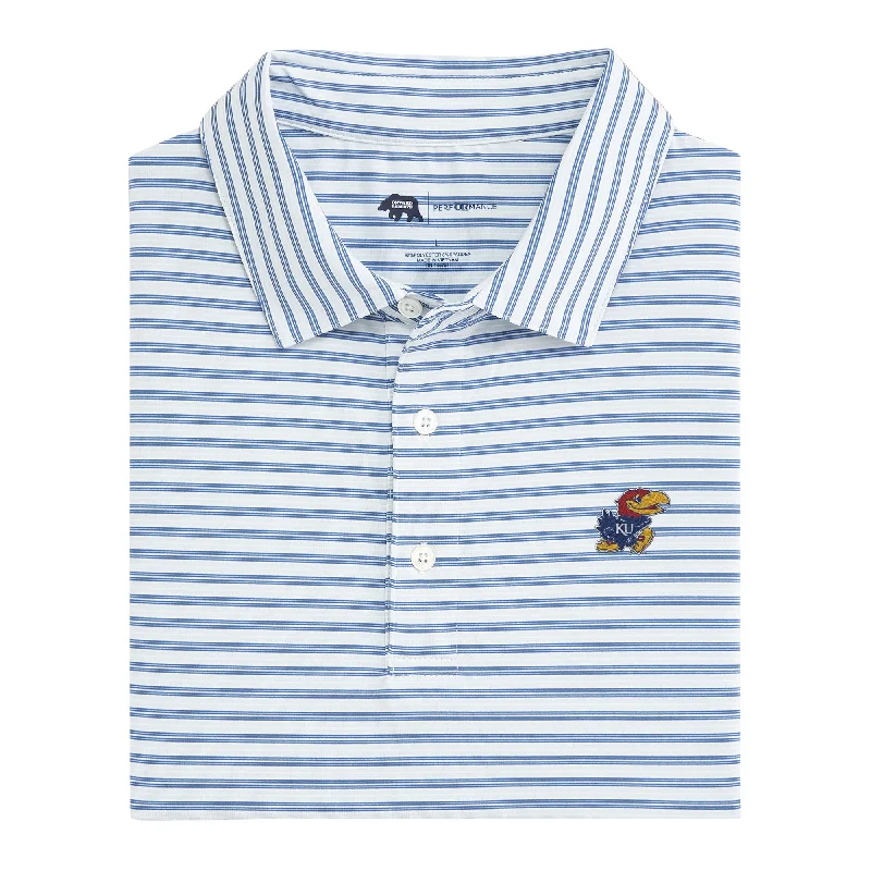 men's chic polo shirts-Wedge Stripe Kansas Performance Polo