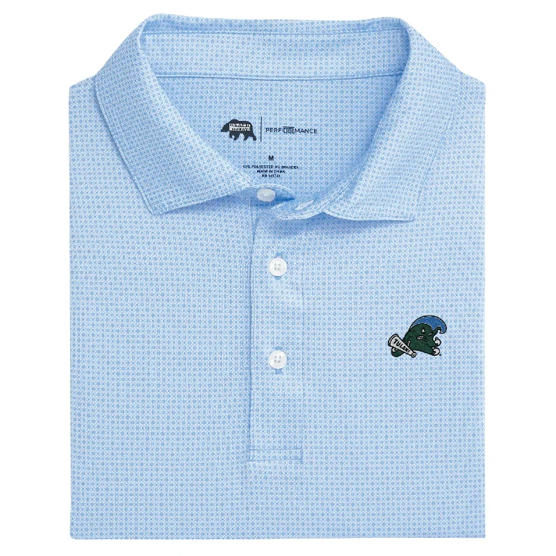 men's wardrobe staple polo shirts-Tulane Range Printed Performance Polo