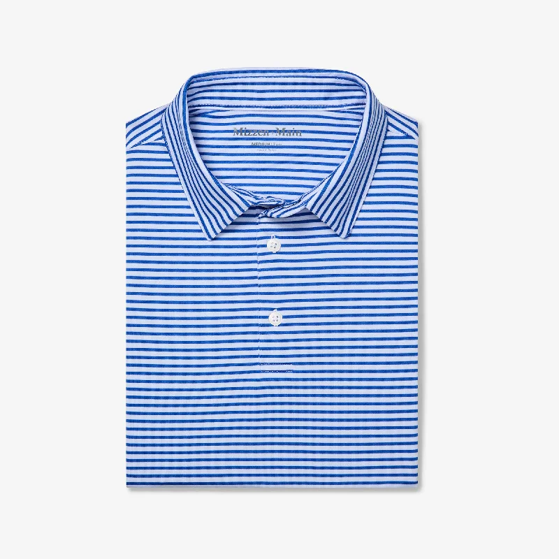 men's modern polo shirts-Blue Stripe