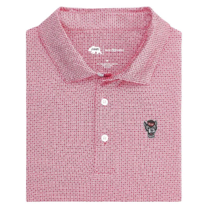 men's recycled polo shirts-NC State Range Printed Performance Polo