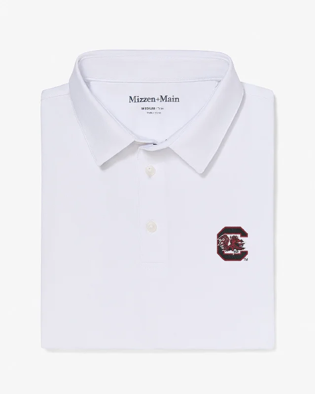 men's vacation polo shirts-White Solid