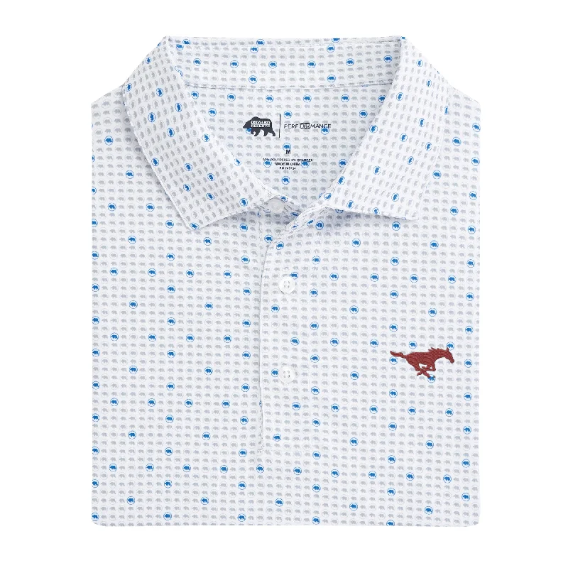 men's seamless polo shirts-SMU Tour Logo Printed Performance Polo