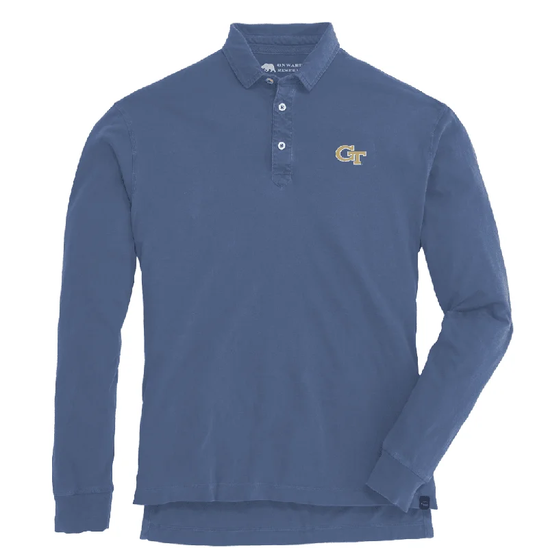 men's vacation polo shirts-Georgia Tech Perry Long Sleeve Polo