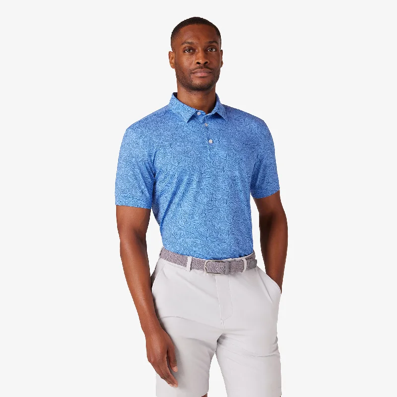 men's short sleeve polo shirts-Provence Topography