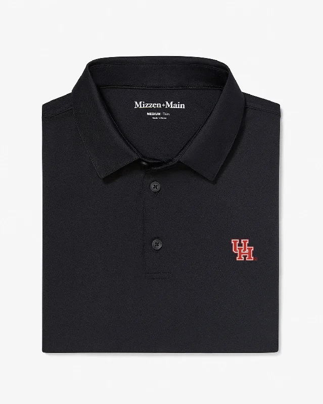 men's budget polo shirts-Black Solid