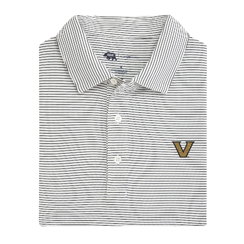 men's urban polo shirts-Birdie Stripe Vanderbilt Performance Polo