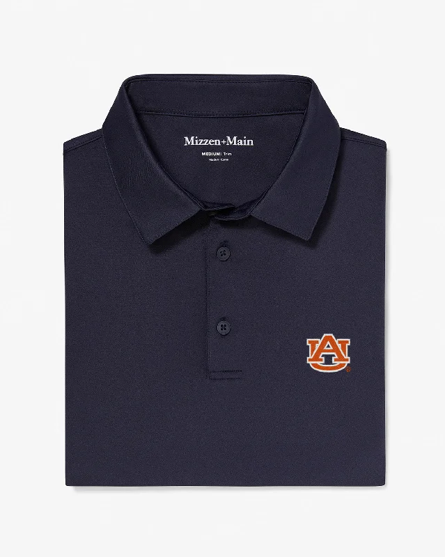 men's tennis polo shirts-Navy Solid